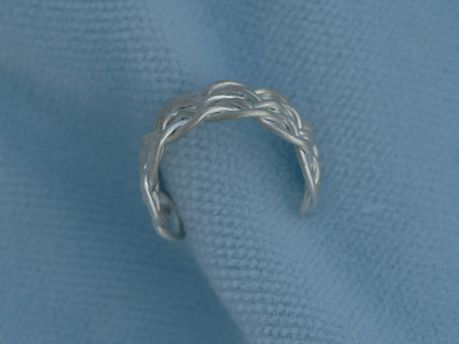 six-loop prolong knot bent into a toe-ring.