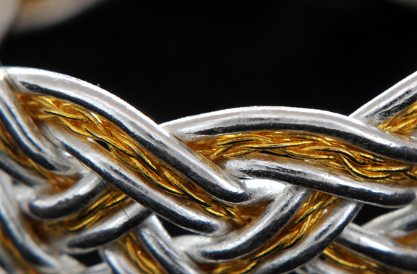silver and 6-strand 24K