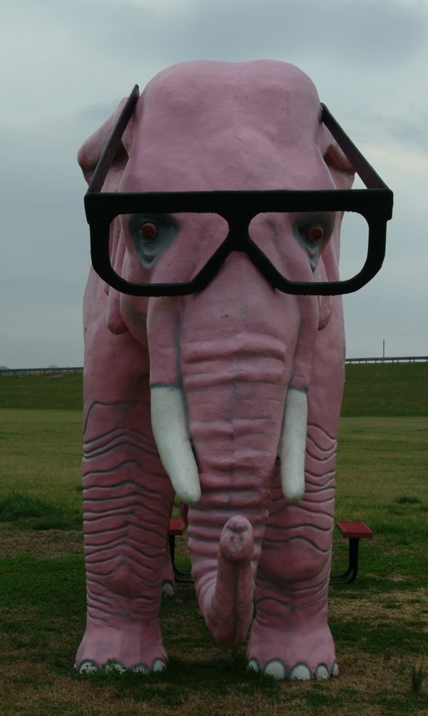 Yes, it's a pink elephant...